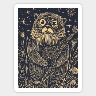 Celestial Bearded Creature – Mystical Guardian of the Forest Sticker